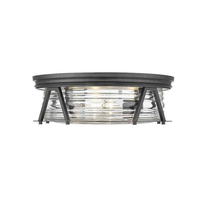 Z-Lite Cape Harbor Matte Black Flushmount 491F4-MB | theLightShop