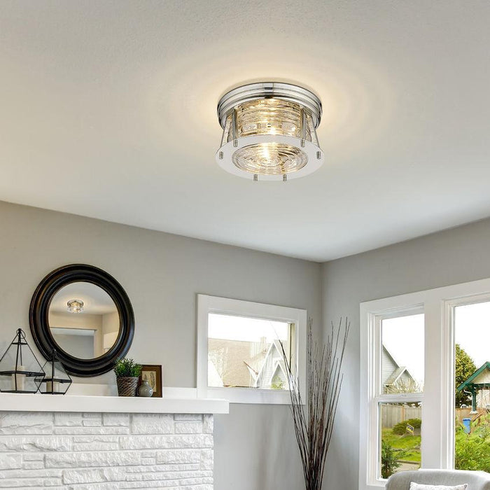 Z-Lite Cape Harbor Polished Nickel Flushmount 491F2-PN | theLightShop