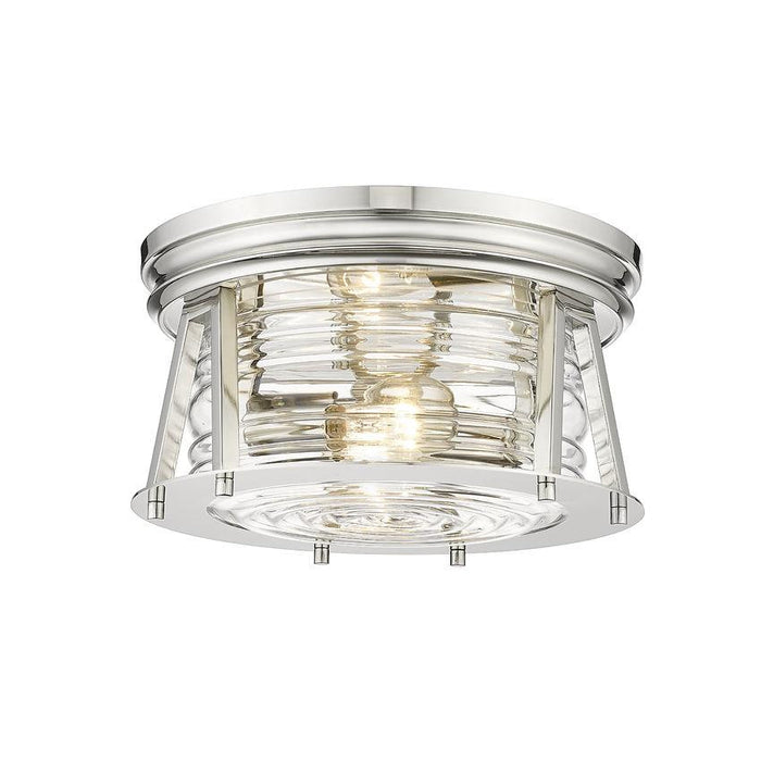 Z-Lite Cape Harbor Polished Nickel Flushmount 491F2-PN | theLightShop