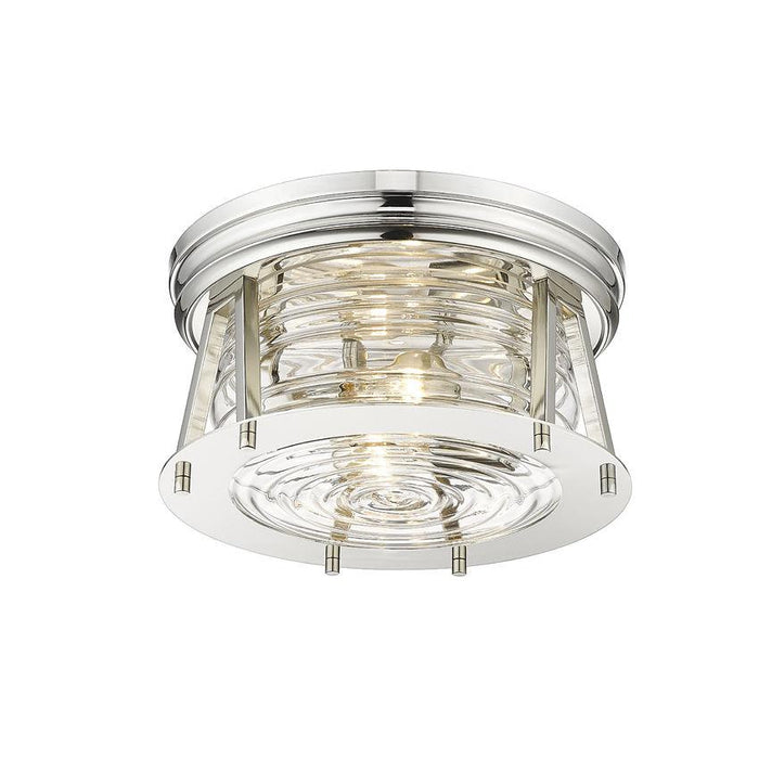 Z-Lite Cape Harbor Polished Nickel Flushmount 491F2-PN | theLightShop