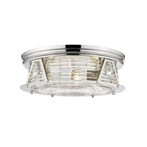 Z-Lite Cape Harbor Polished Nickel Flushmount 491F4-PN | theLightShop
