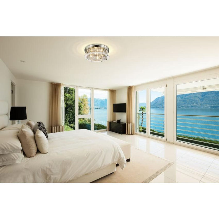 Z-Lite Cape Harbor Polished Nickel Flushmount 491F4-PN | theLightShop