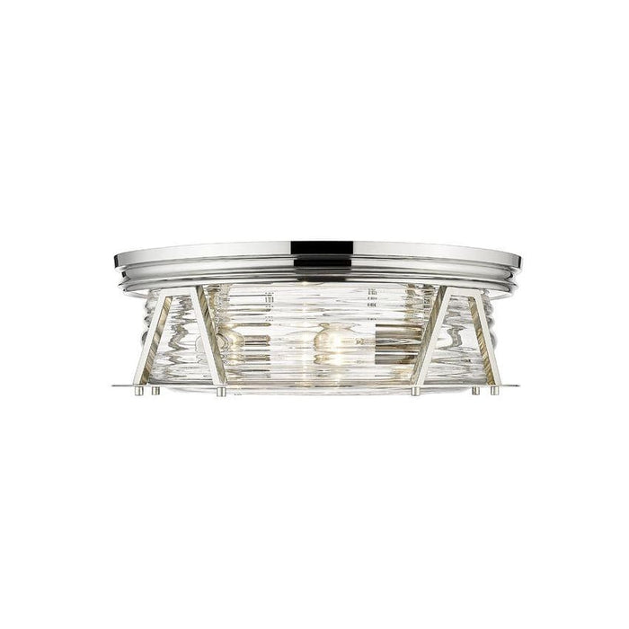 Z-Lite Cape Harbor Polished Nickel Flushmount 491F4-PN | theLightShop