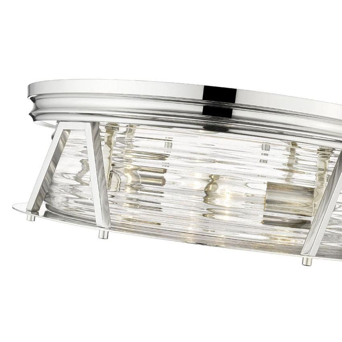 Z-Lite Cape Harbor Polished Nickel Flushmount 491F4-PN | theLightShop