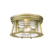 Z-Lite Cape Harbor Rubbed Brass Flushmount 491F2-RB | theLightShop