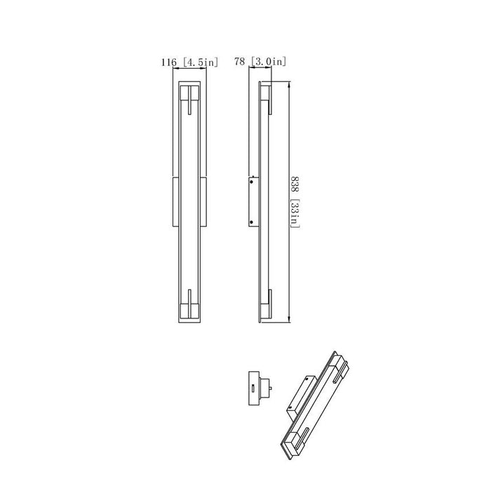Z-Lite Chase Vanity Brushed Nickel LED 1 Light 33 Inch 4100-33W-BN-LED | theLightShop