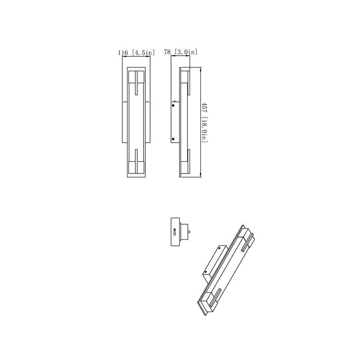 Z-Lite Chase Vanity Matte Black LED 1 Light 4100-18W-MB-LED | theLightShop
