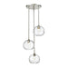 Z-Lite Chloe Brushed Nickel Pendant 490P10-3R-BN | theLightShop