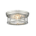 Z-Lite Clarion Brushed Nickel 2 Light Flushmount 493F2-BN | theLightShop