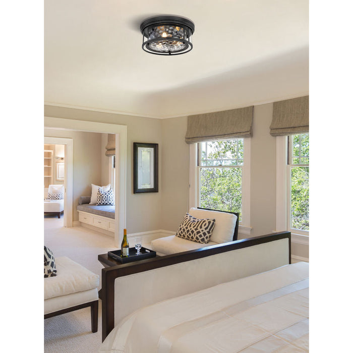 Z-Lite Clarion Matte Black 3 Light Flushmount 493F3-MB | theLightShop