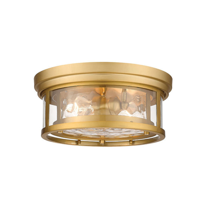 Z-Lite Clarion Olde Brass 2 Light Flushmount 493F2-OBR | theLightShop