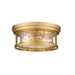 Z-Lite Clarion Olde Brass 2 Light Flushmount 493F2-OBR | theLightShop