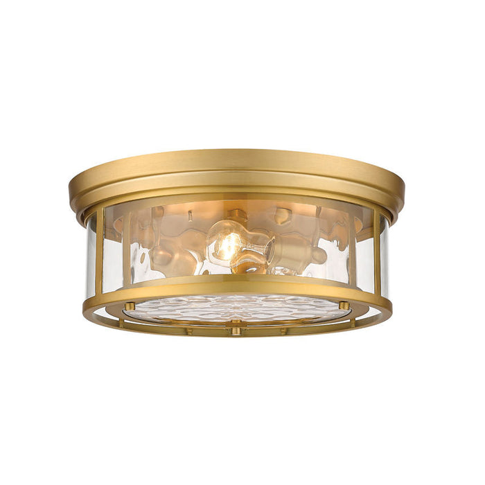 Z-Lite Clarion Olde Brass 3 Light Flushmount 493F3-OBR | theLightShop