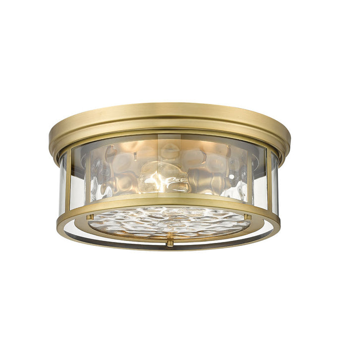 Z-Lite Clarion Rubbed Brass 3 Light Flushmount 493F3-RB | theLightShop