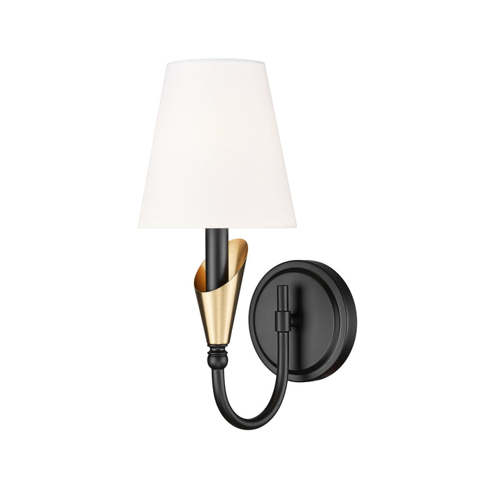 Z-Lite Claudelle 1 Light Wall Sconce - Matte Black + Modern Gold