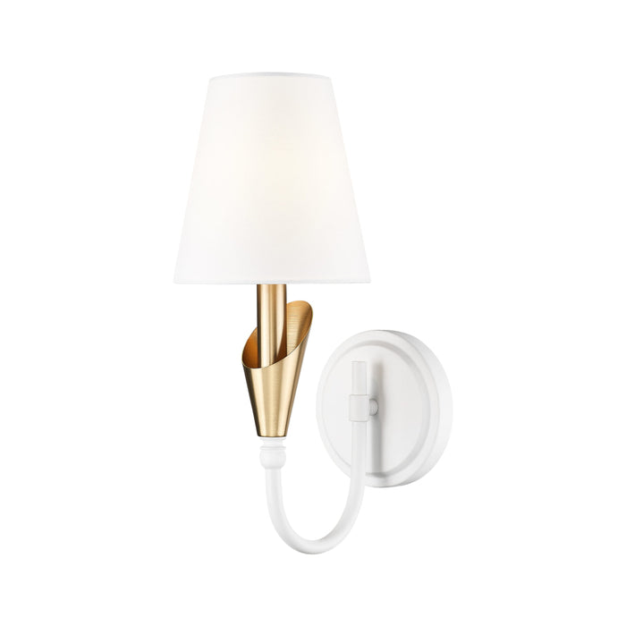 Z-Lite Claudelle 1 Light Wall Sconce - Textured White + Modern Gold