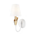 Z-Lite Claudelle 1 Light Wall Sconce - Textured White + Modern Gold