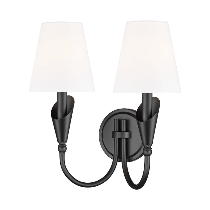 Z-Lite Claudelle 2 Light Wall Sconce - Matte Black
