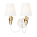 Z-Lite Claudelle 2 Light Wall Sconce - Textured White + Modern Gold