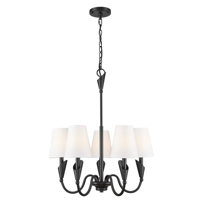 Z-Lite Claudelle 5 Light Chandelier - Matte Black