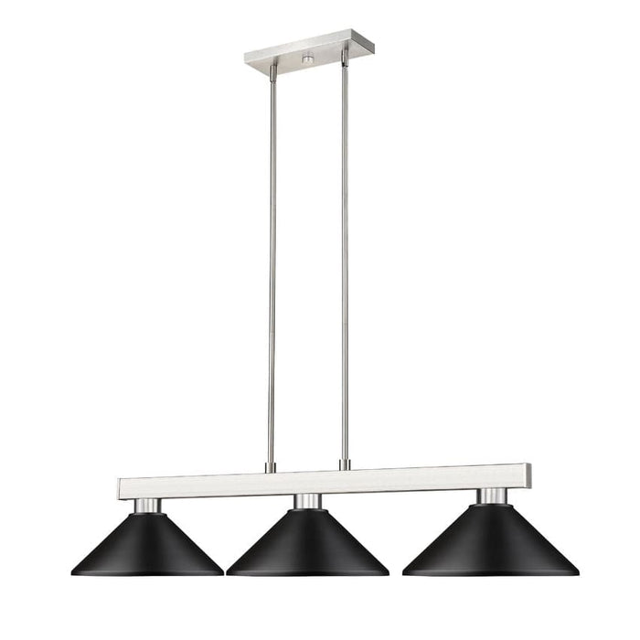 Z-Lite Cobalt Brushed Nickel 3 Light Billiard Light 152BN-MMB | theLightShop