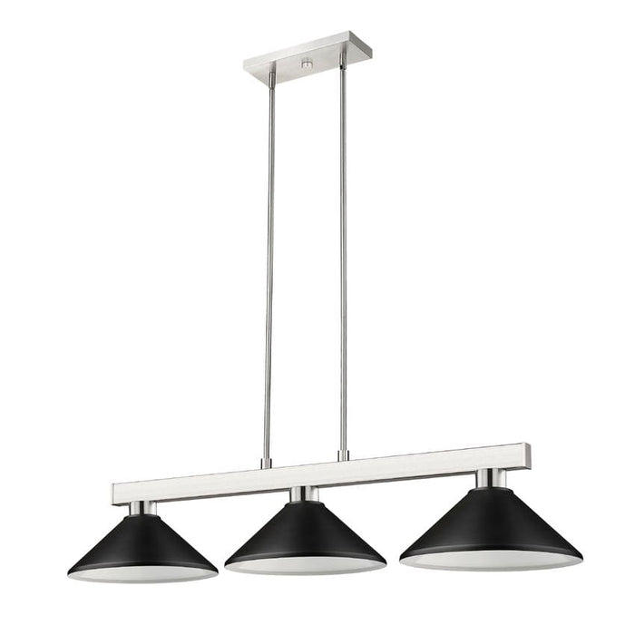 Z-Lite Cobalt Brushed Nickel 3 Light Billiard Light 152BN-MMB | theLightShop