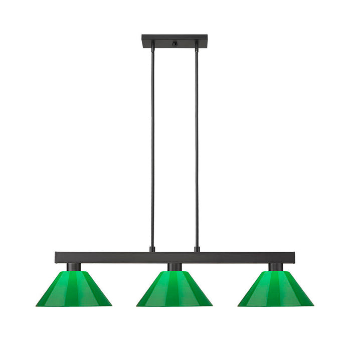 Z-Lite Cobalt Matte Black 3 Light Billiard Light 152MB-PGR | theLightShop