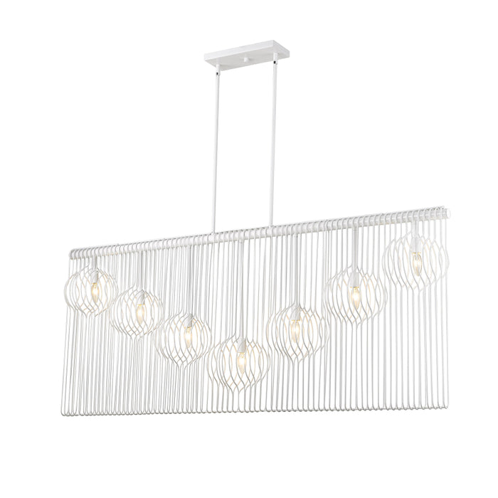 Z-Lite Contour White Island-Billiard 801-7L-WH | theLightShop