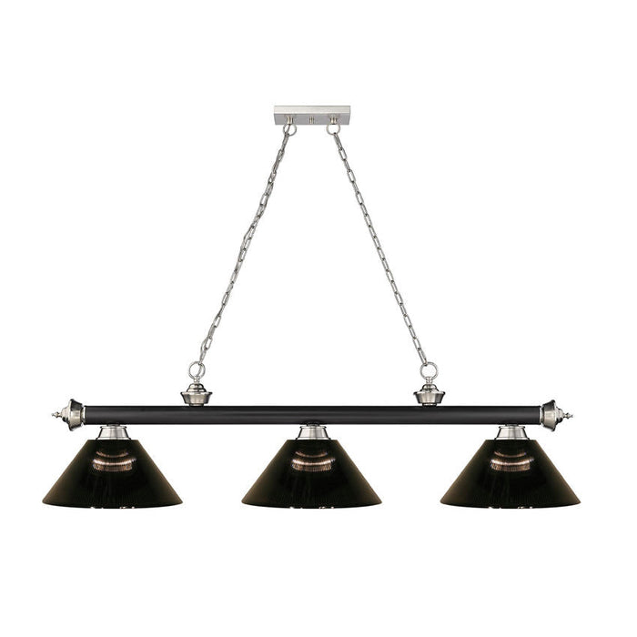 Z-Lite Cordon 3 Light Billiard - Matte Black + Brushed Nickel