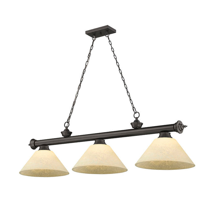 Z-Lite Cordon Bronze 3 Light Billiard 2306-3BRZ-AGM14 | theLightShop