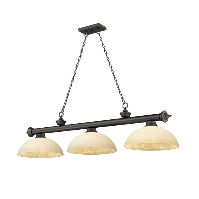 Z-Lite Cordon Bronze 3 Light Billiard 2306-3BRZ-DGM14 | theLightShop