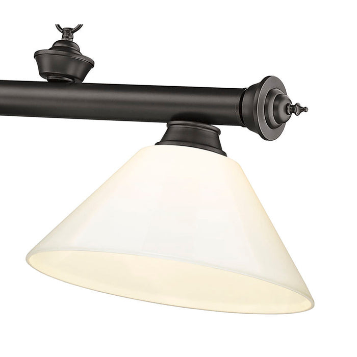 Z-Lite Cordon Bronze 3 Light Billiard 2306-3BRZ-PWH | theLightShop