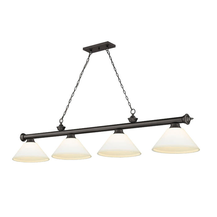 Z-Lite Cordon Bronze 4 Light Billiard 2306-4BRZ-AMO14 | theLightShop