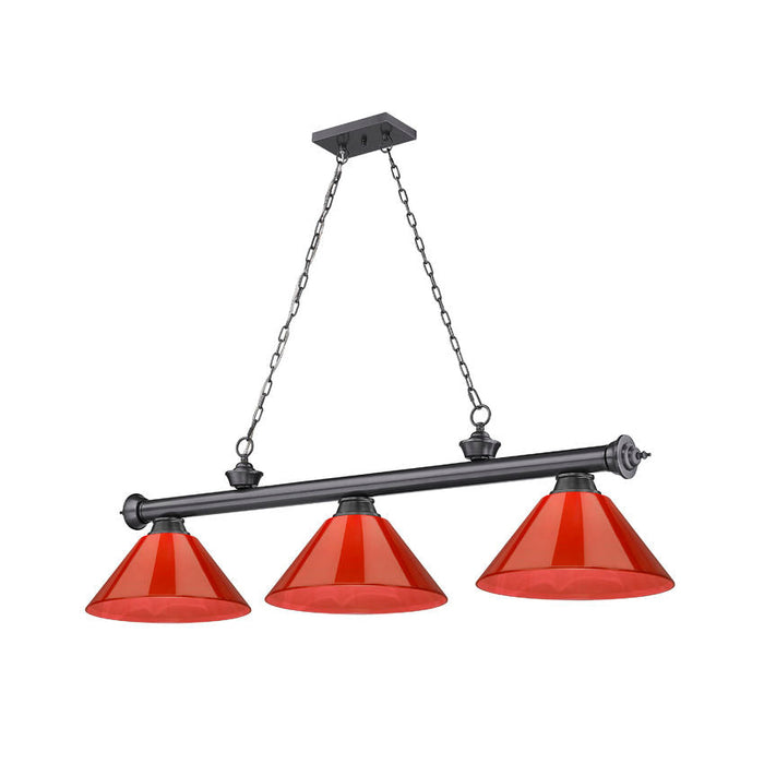 Z-Lite Cordon Bronze Plated 3 Light Billiard 2306-3BP-ARBG | theLightShop