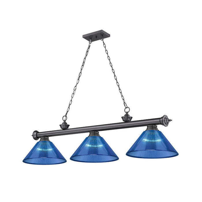 Z-Lite Cordon Bronze Plated 3 Light Billiard 2306-3BP-ARDB | theLightShop