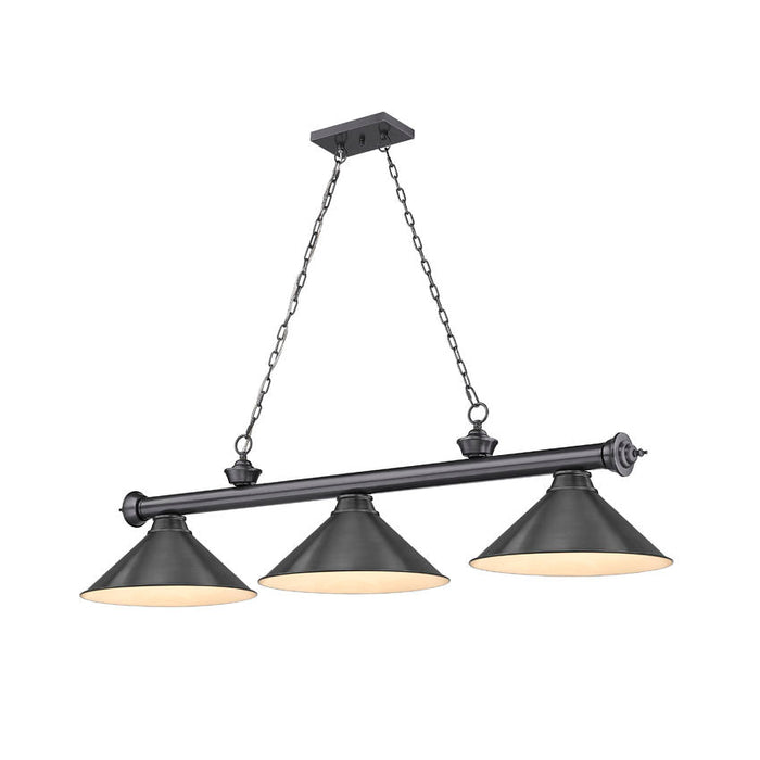 Z-Lite Cordon Bronze Plated 3 Light Billiard 2306-3BP-BP15 | theLightShop
