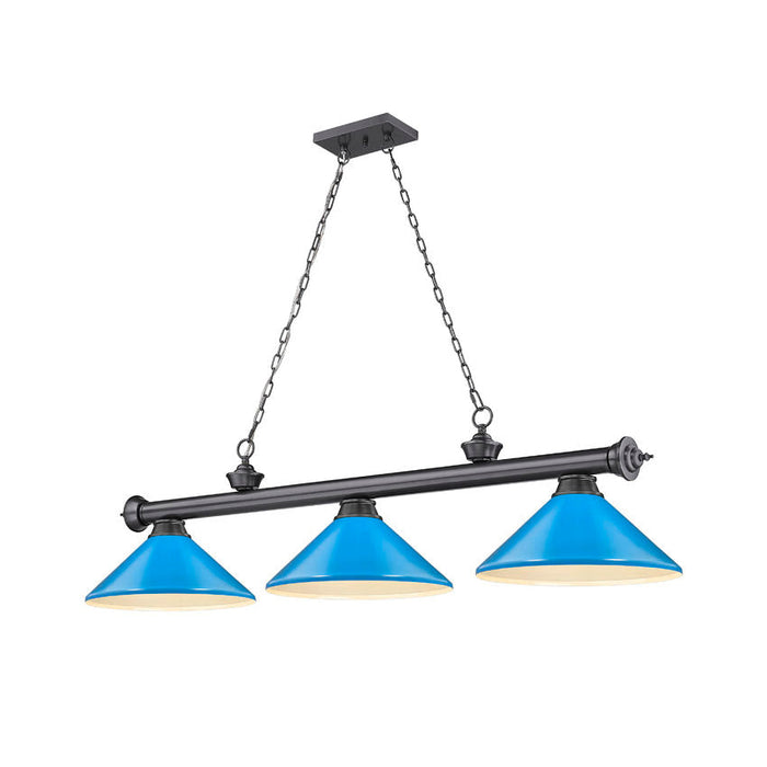 Z-Lite Cordon Bronze Plated 3 Light Billiard 2306-3BP-MEB | theLightShop