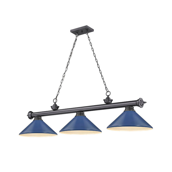 Z-Lite Cordon Bronze Plated 3 Light Billiard 2306-3BP-MNB | theLightShop