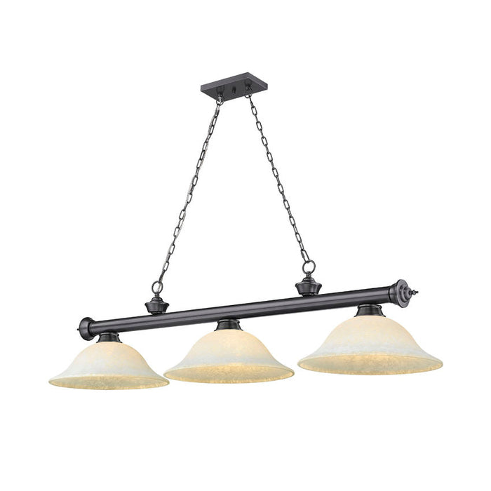 Z-Lite Cordon Bronze Plated 3 Light Billiard 2306-3BP-WM16 | theLightShop