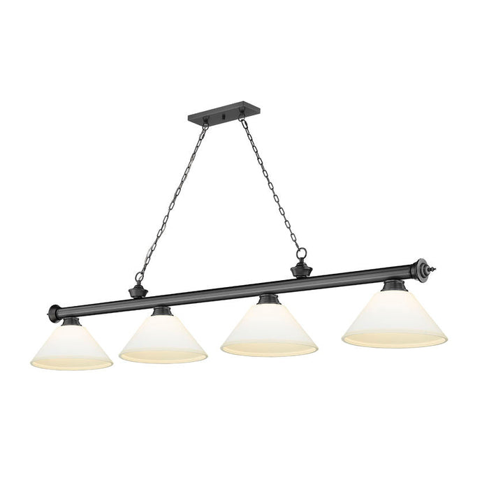 Z-Lite Cordon Bronze Plated 4 Light Billiard 2306-4BP-AMO14 | theLightShop