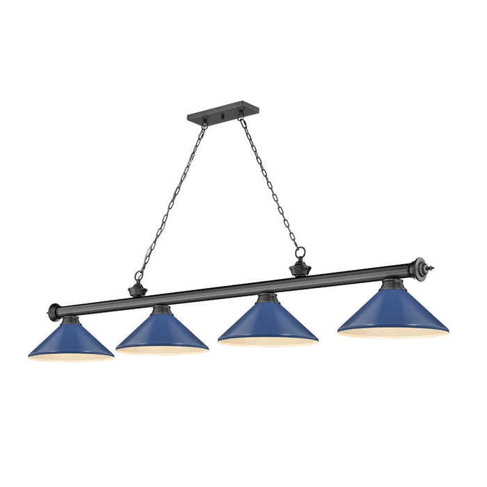 Z-Lite Cordon Bronze Plated 4 Light Billiard 2306-4BP-MNB | theLightShop