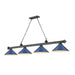 Z-Lite Cordon Bronze Plated 4 Light Billiard 2306-4BP-MNB | theLightShop