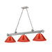 Z-Lite Cordon Brushed Nickel 3 Light Billiard 2306-3BN-ARBG | theLightShop