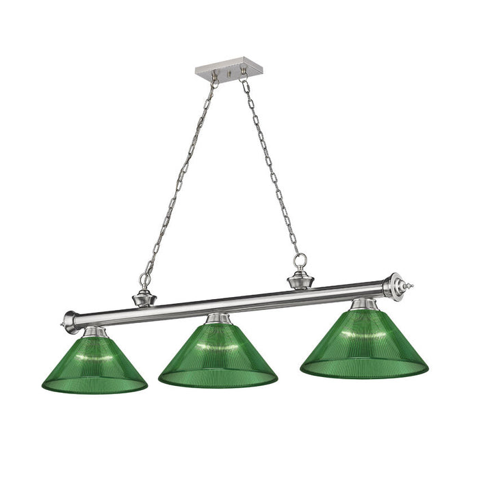 Z-Lite Cordon Brushed Nickel 3 Light Billiard 2306-3BN-ARG | theLightShop