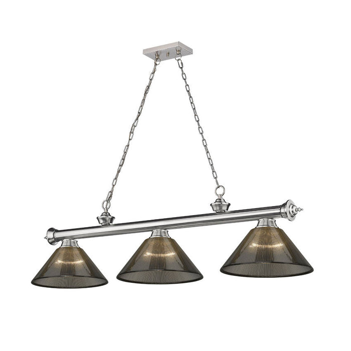 Z-Lite Cordon Brushed Nickel 3 Light Billiard 2306-3BN-ARS | theLightShop