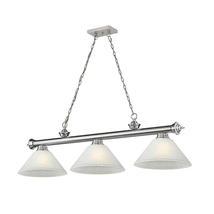 Z-Lite Cordon Brushed Nickel 3 Light Billiard 2306-3BN-AWL14 | theLightShop