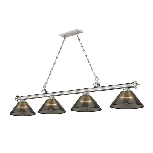 Z-Lite Cordon Brushed Nickel 4 Light Billiard 2306-4BN-ARS | theLightShop