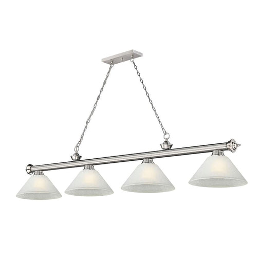 Z-Lite Cordon Brushed Nickel 4 Light Billiard 2306-4BN-AWL14 | theLightShop