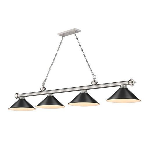 Z-Lite Cordon Brushed Nickel 4 Light Billiard 2306-4BN-MB15 | theLightShop