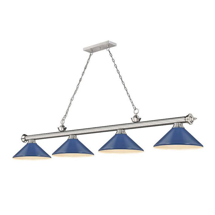 Z-Lite Cordon Brushed Nickel 4 Light Billiard 2306-4BN-MNB | theLightShop
